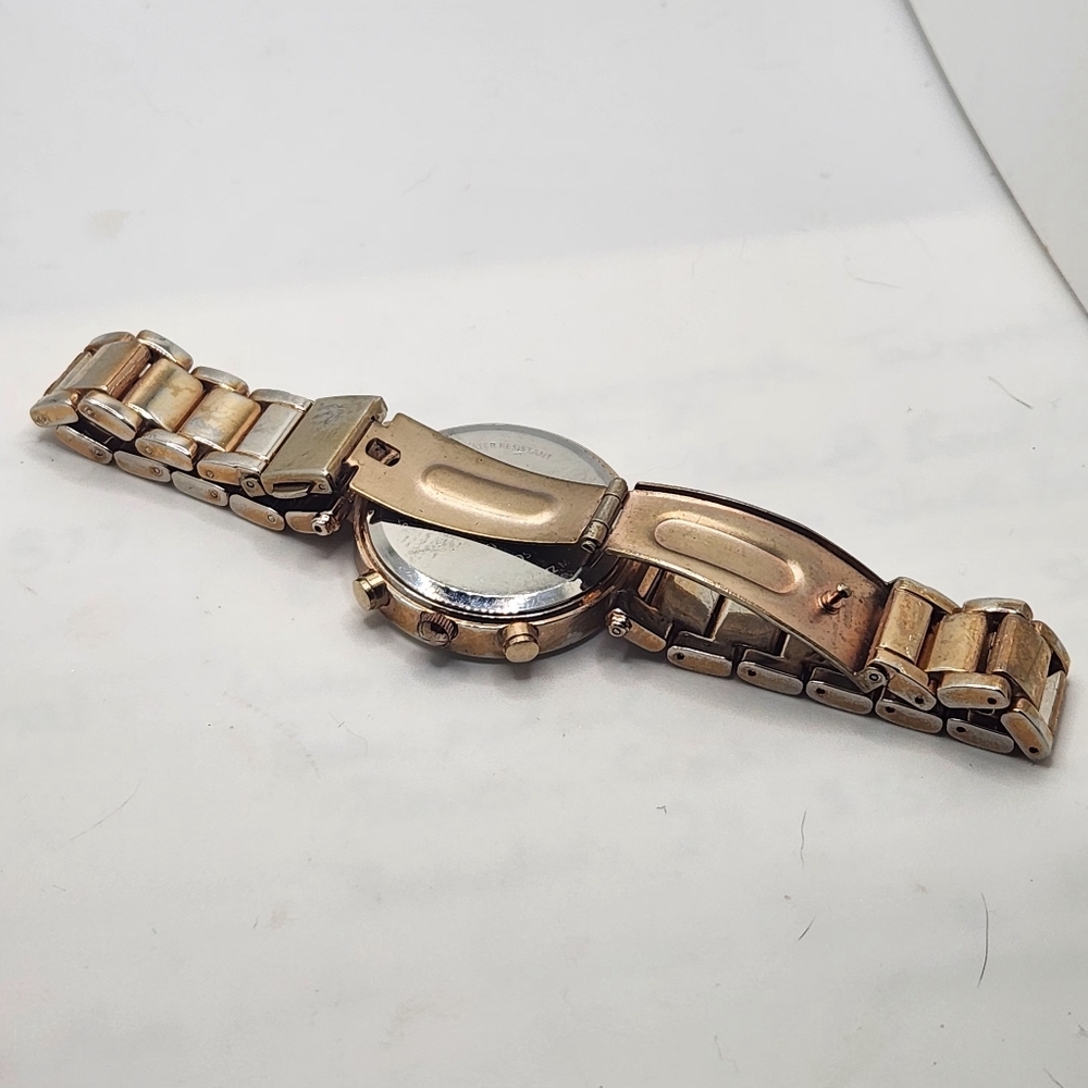 ADRIENNE VITTADINI ROSE GOLD CHRONOGRAPH CRYSTAL ACCENT WOMENS WATCH - Picture 7 of 9